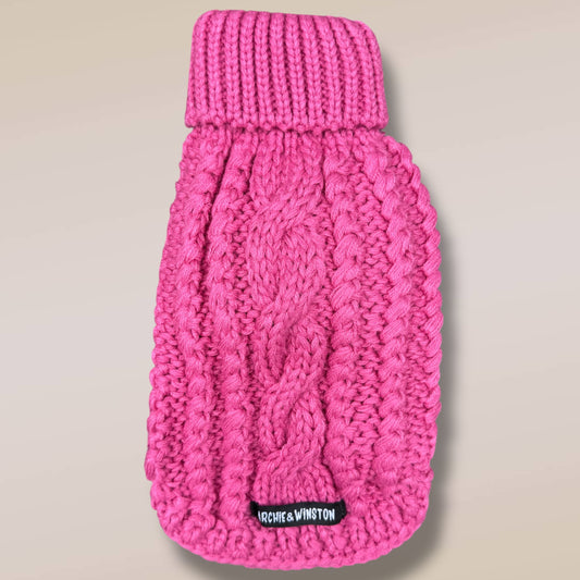 HAND KNITTED SWEATER PINK RASPBERRY