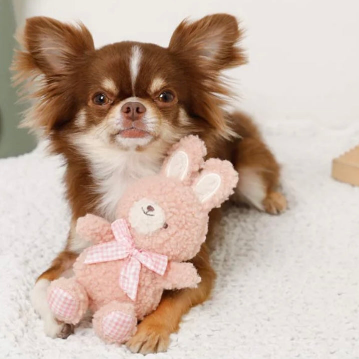 BUNNY GINHAM CHECK RIBBON PLUSH TOY