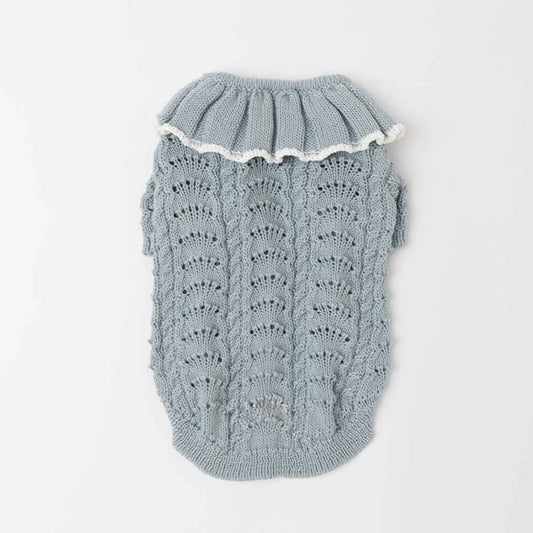 RUFFLED COLLAR KNIT TOP