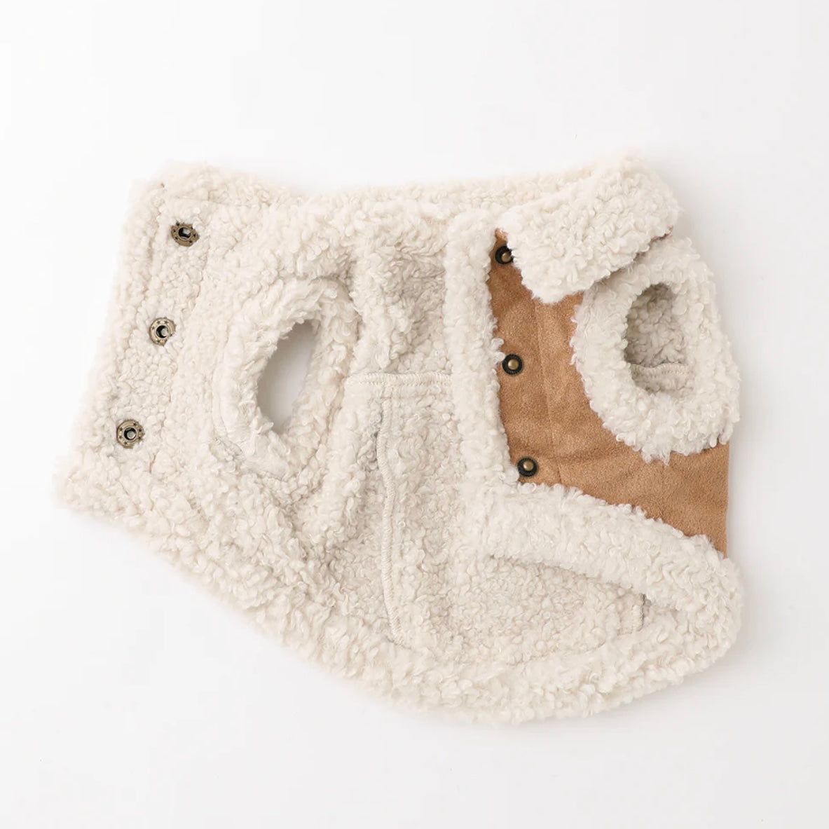 VEST WITH FAUX SHEARLING COLLAR