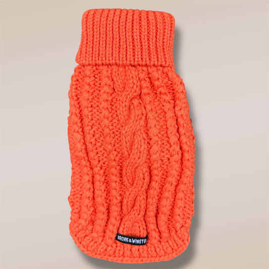 HAND KNITTED SWEATER ORANGE