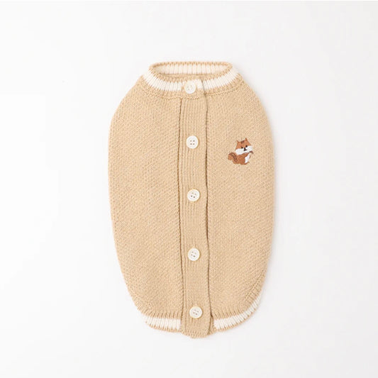 SQUIRREL EMBROIDERY KNIT VEST