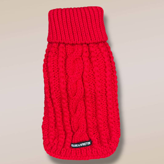 HAND KNITTED SWEATER RED