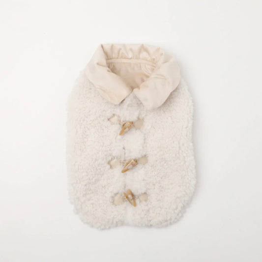 RUFFLED BOA TOGGLE BUTTON VEST