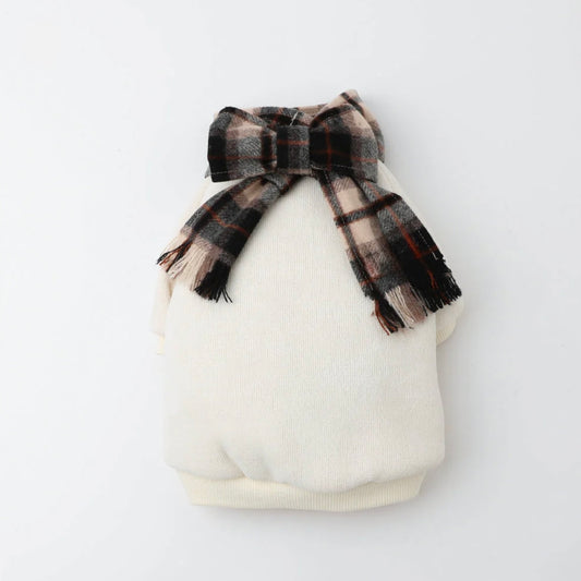 PULLOVER WITH PLAID SCARF