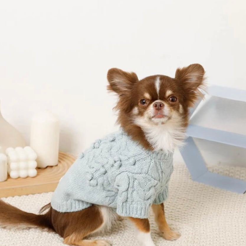 Cable-Knit Puffy Texture Sweater Top