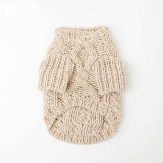 CABLE POM POM KNIT SWEATER