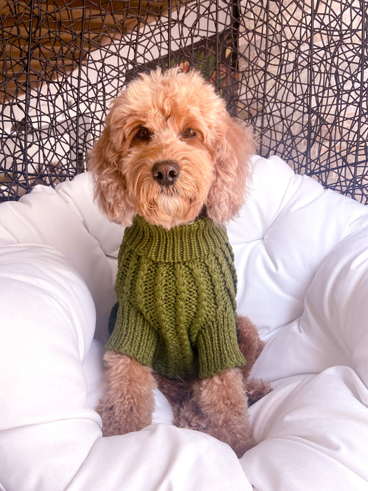 HAND KNITTED SWEATER OLIVE