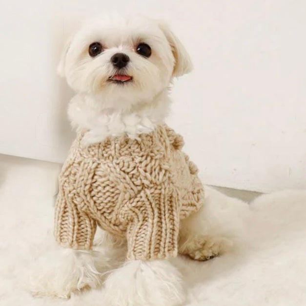 CABLE POM POM KNIT SWEATER