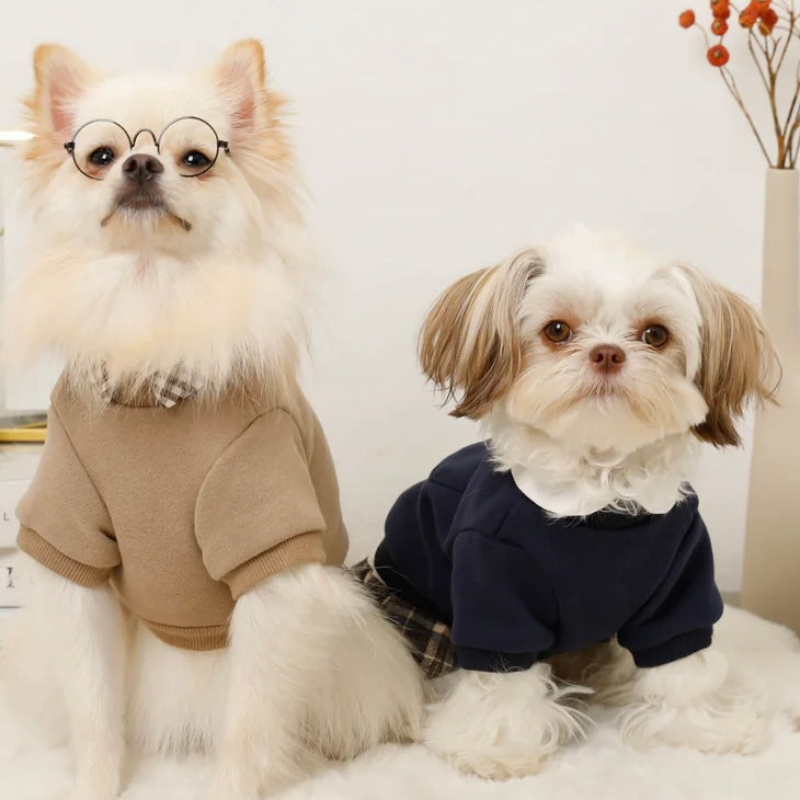 PLEATED CHECK SKIRT DRESS