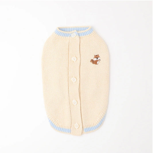 SQUIRREL EMBROIDERY KNIT VEST