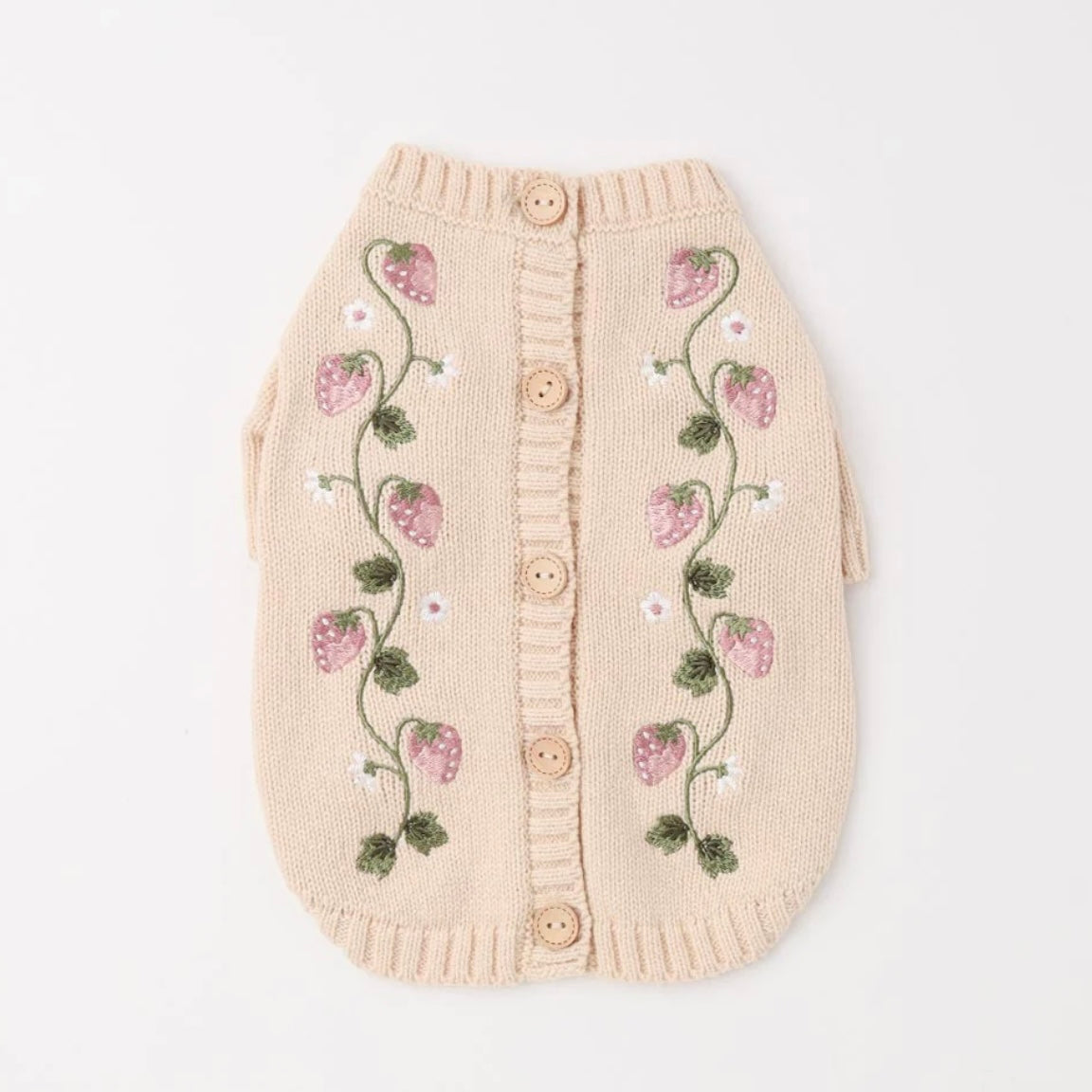 STRAWBERRY EMBROIDERY KNIT CARDIGAN