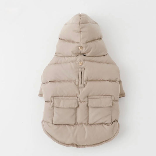 PUFFER JACKET IWTH HOOD AND POCKETS