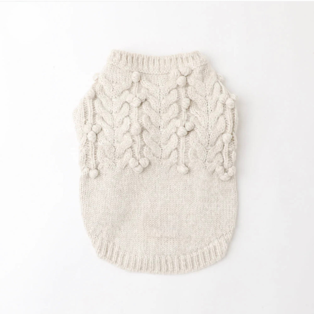 Cable-Knit Puffy Texture Sweater Top
