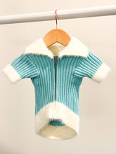 Load image into Gallery viewer, FAUX FUR COLLAR ZIP UP SWEATER