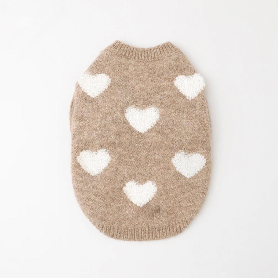 FLUFFY HEART KNIT SWEATER