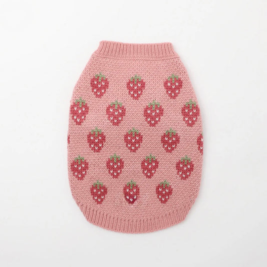 STRAWBERRY PATTERN KNIT TOP