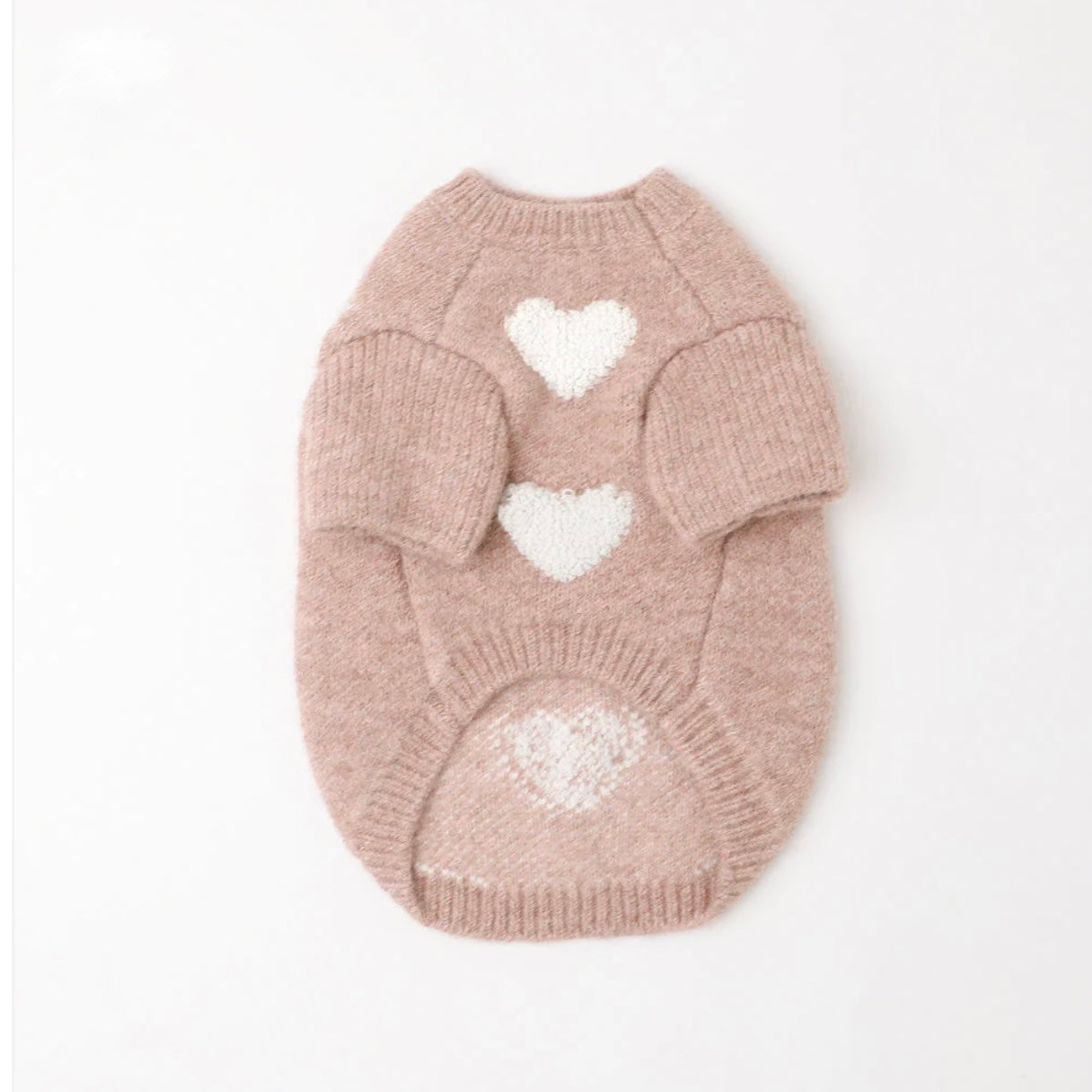 FLUFFY HEART KNIT SWEATER