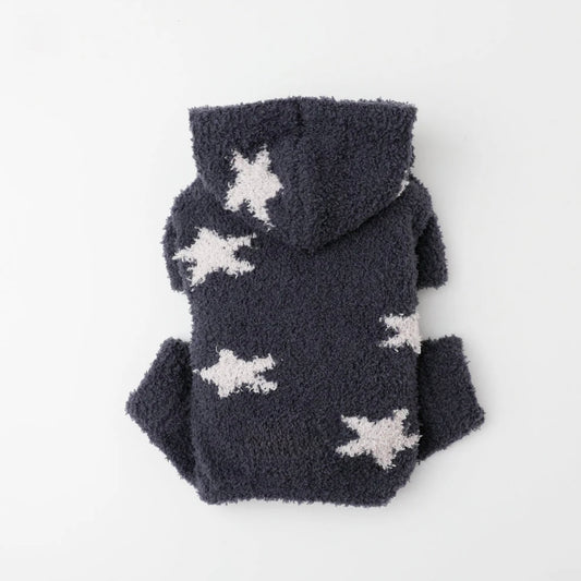 STAR PATTERN FLUFFY KNIT ROMPER