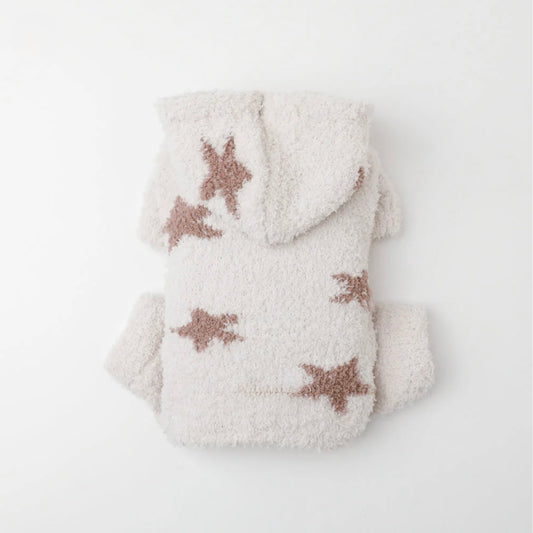 STAR PATTERN FLUFFY KNIT ROMPER
