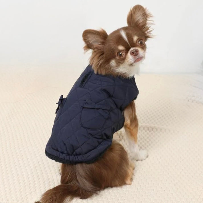 QUILTED RIBBON POCKET VEST