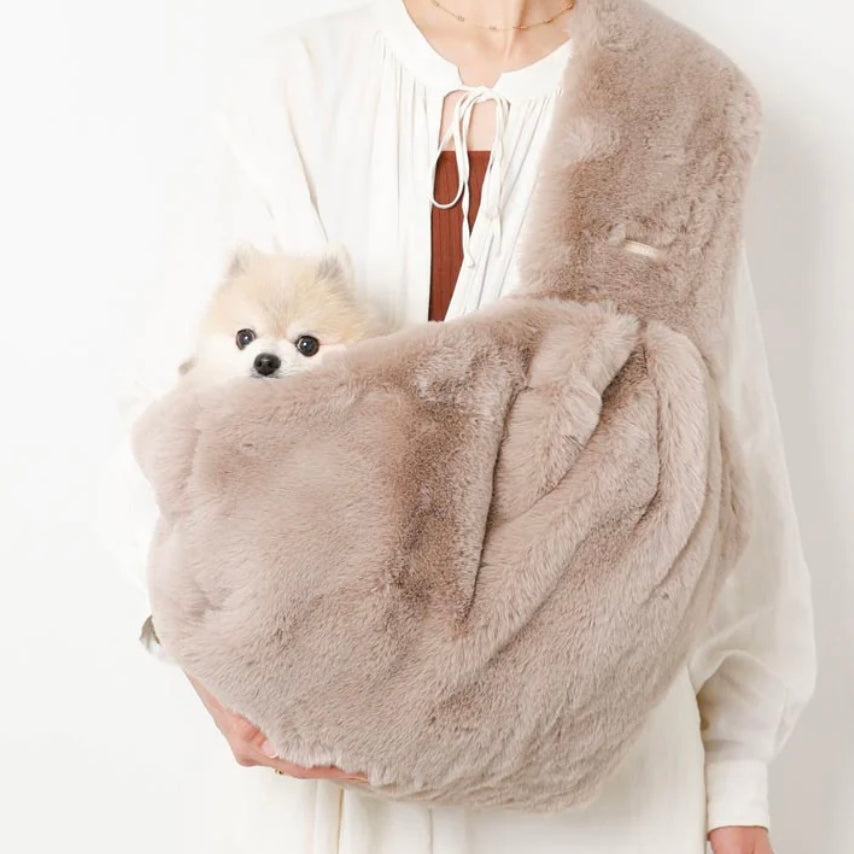 2WAY HAMMOCK TYPE FUR SLING BAG WITH MESH