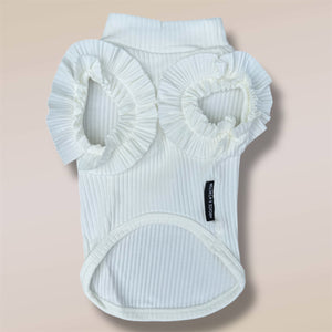 WHITE SLEEVELESS TURTLENECK TEES
