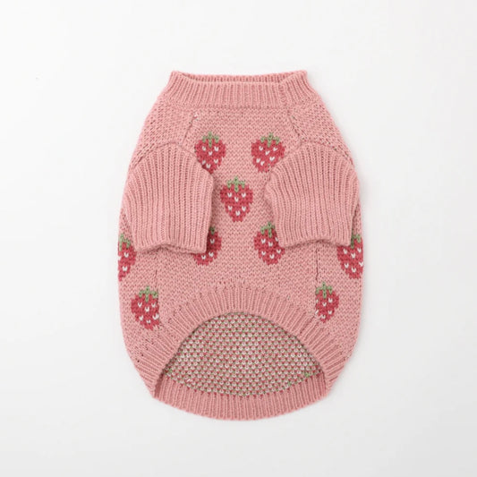 STRAWBERRY PATTERN KNIT TOP
