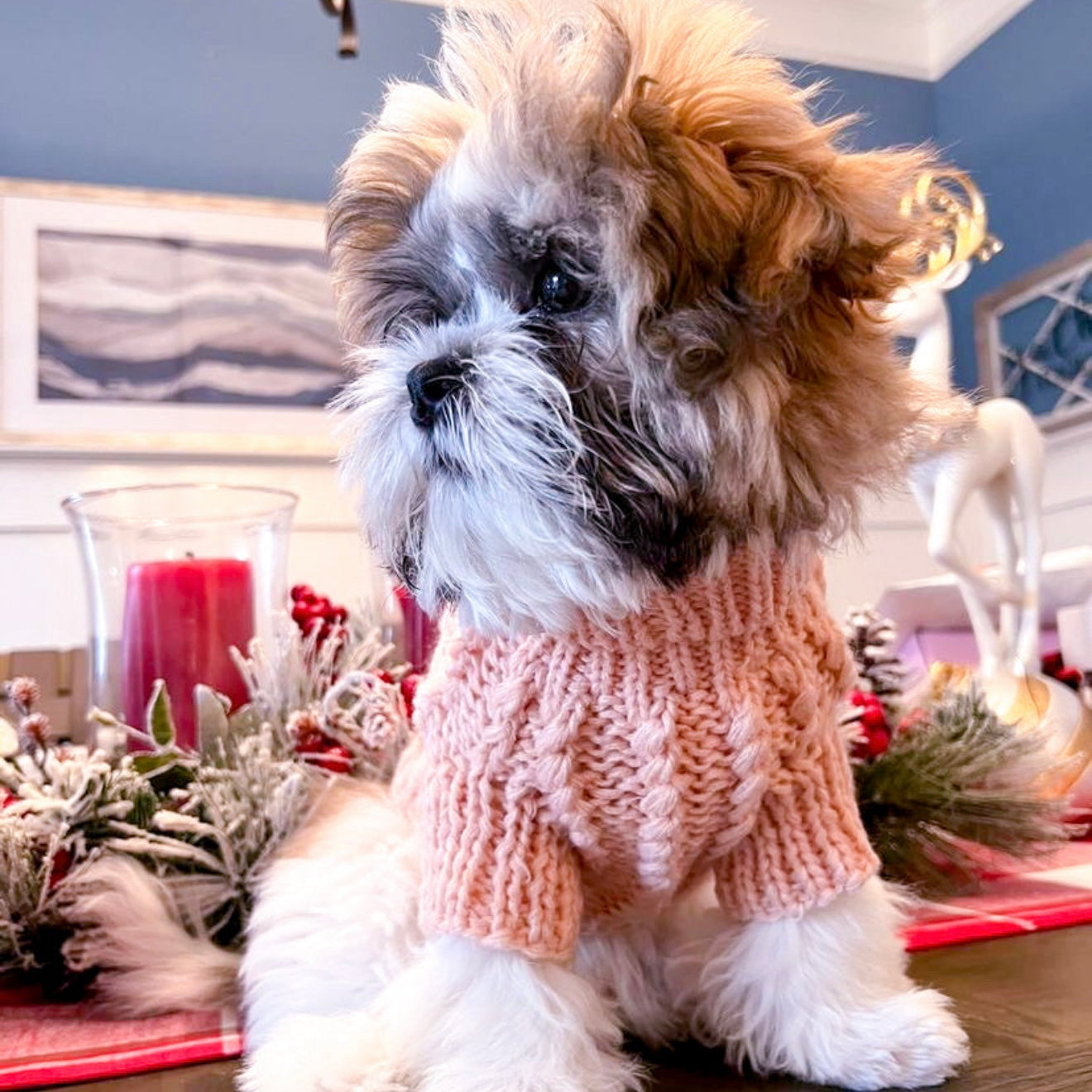HAND KNITTED SWEATER PEACH