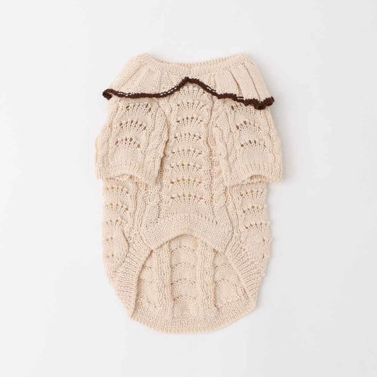 RUFFLED COLLAR KNIT TOP