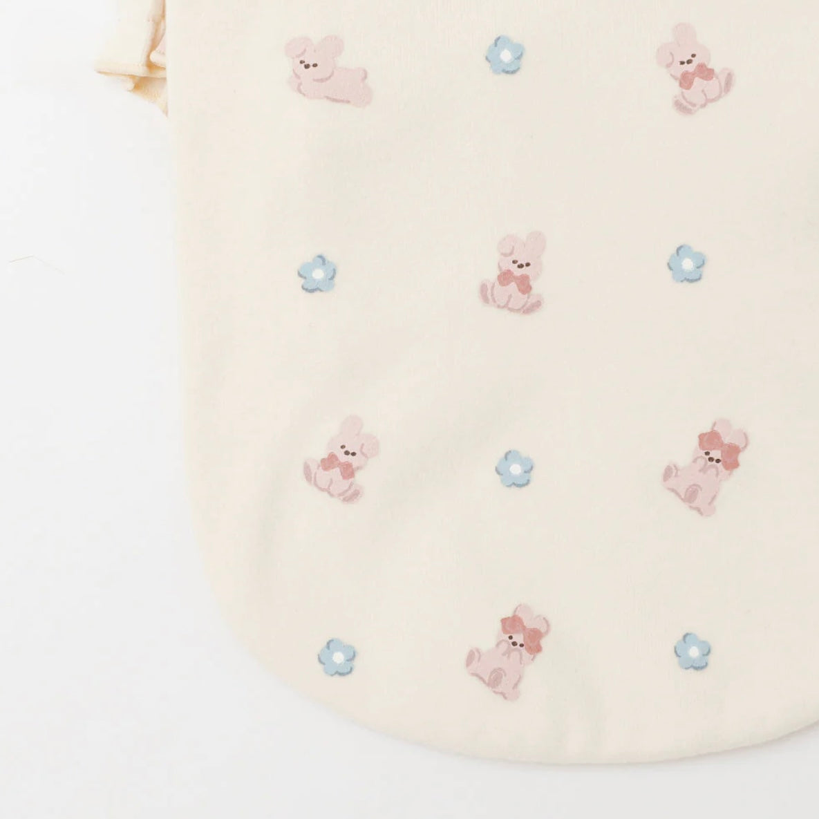 BUNNY PATTERN RUFFLE PUFF SLEEVE TOP