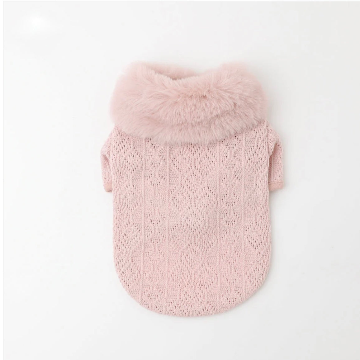 FUR COLLAR KNIT TOP