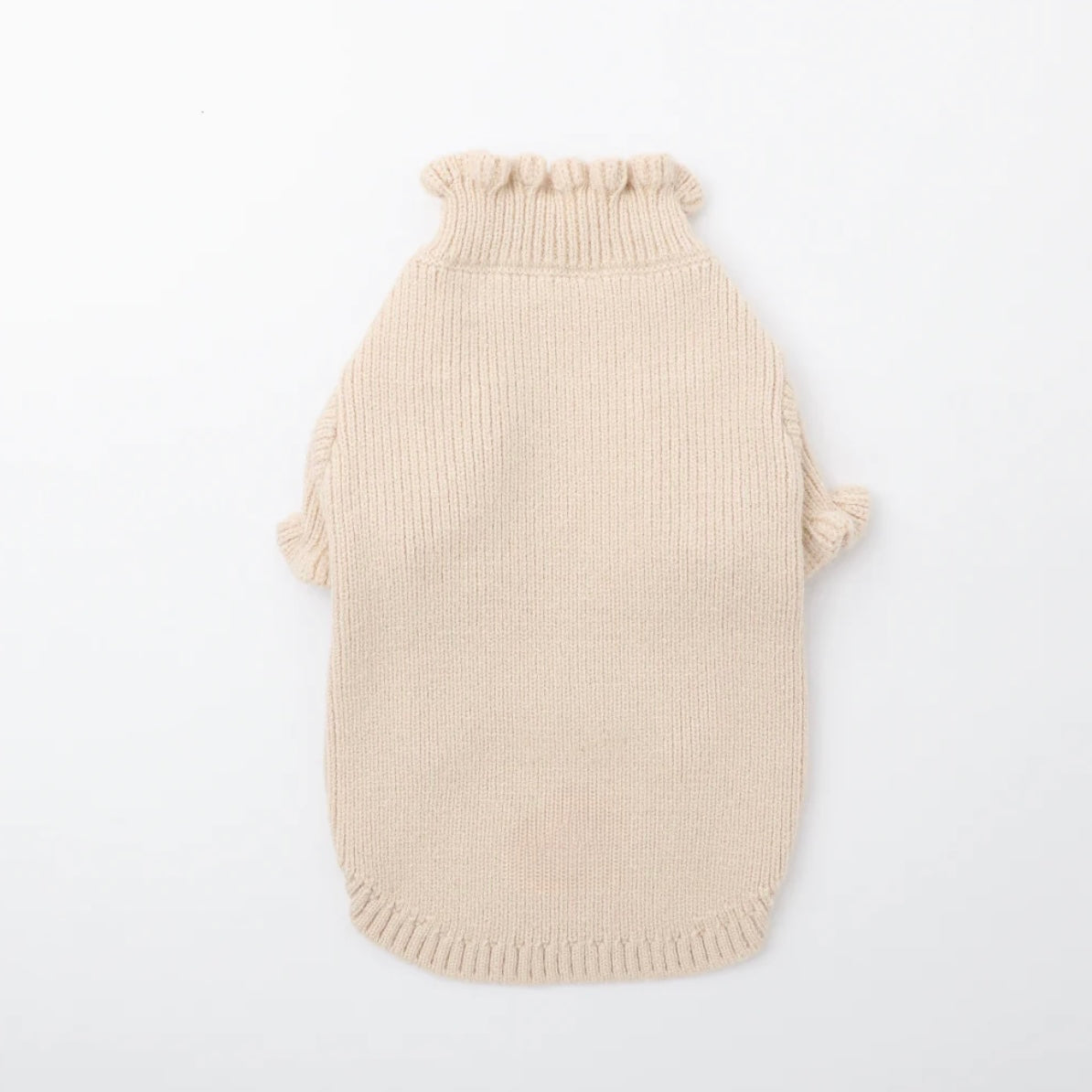 HIGH NECK RUFFLED KNIT TOP