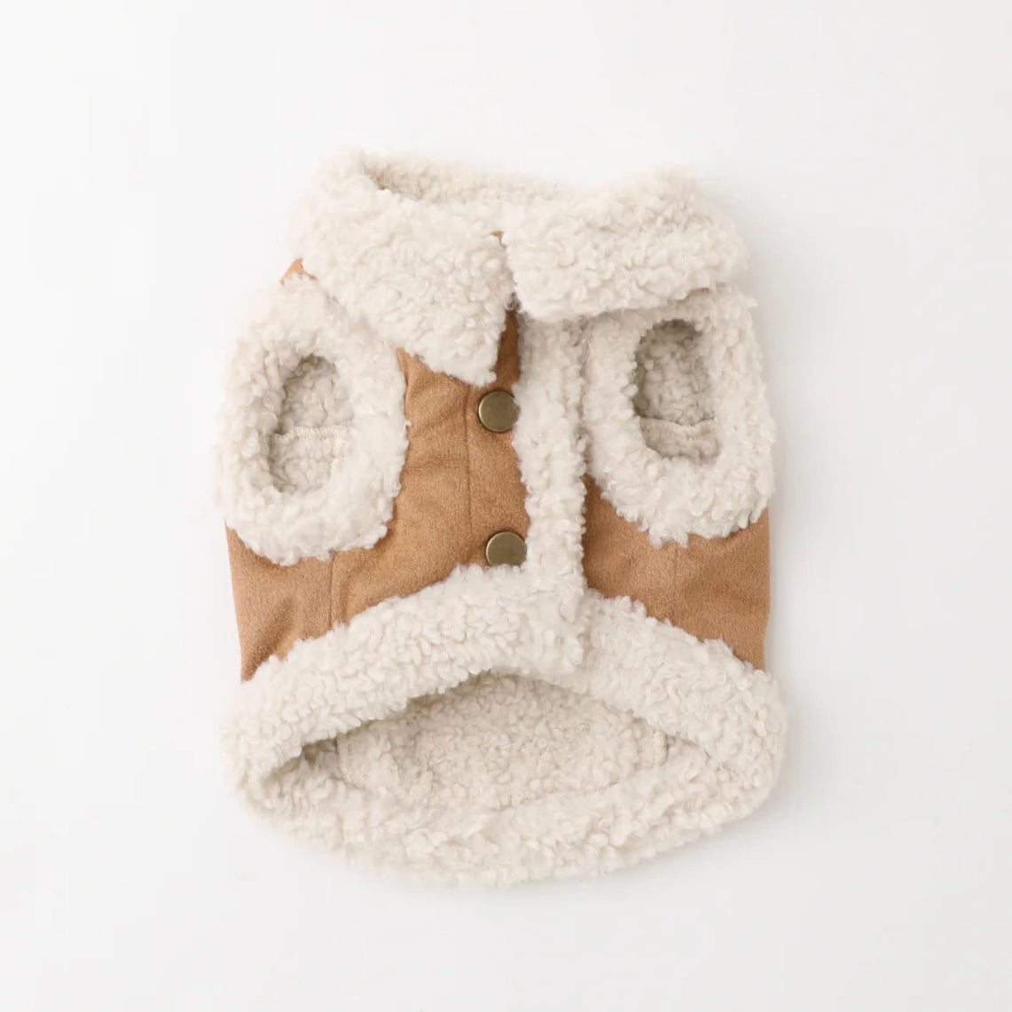 VEST WITH FAUX SHEARLING COLLAR