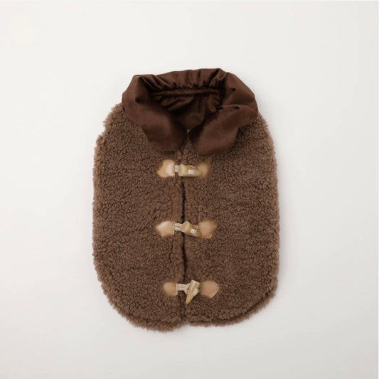 RUFFLED BOA TOGGLE BUTTON VEST