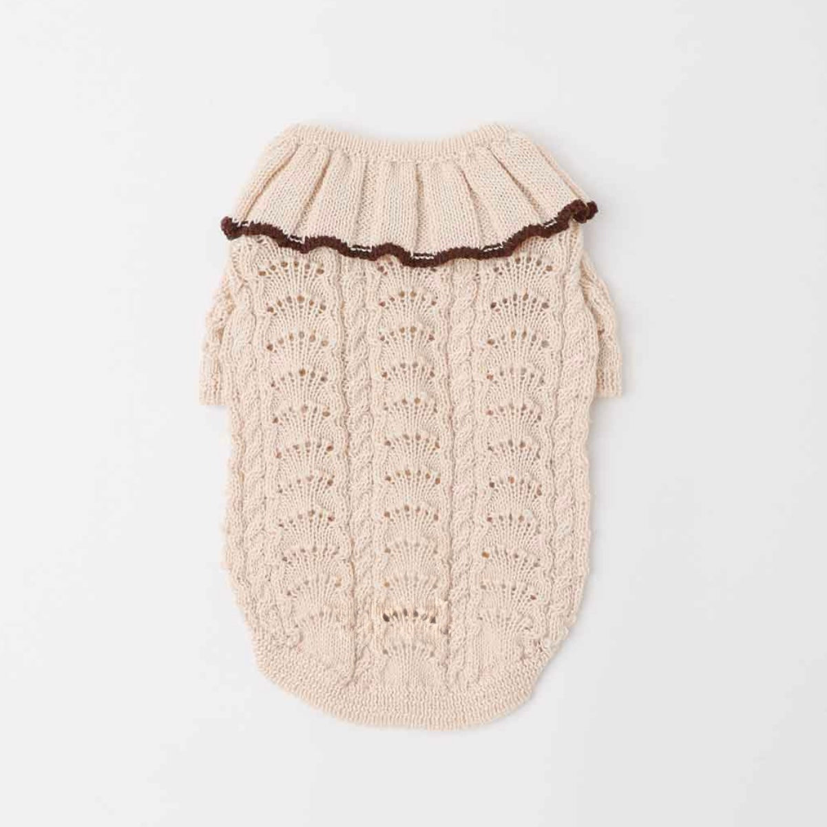 RUFFLED COLLAR KNIT TOP