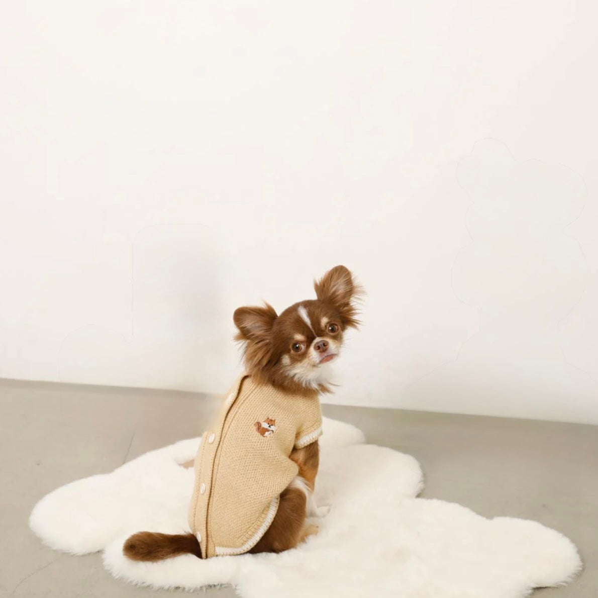 SQUIRREL EMBROIDERY KNIT VEST