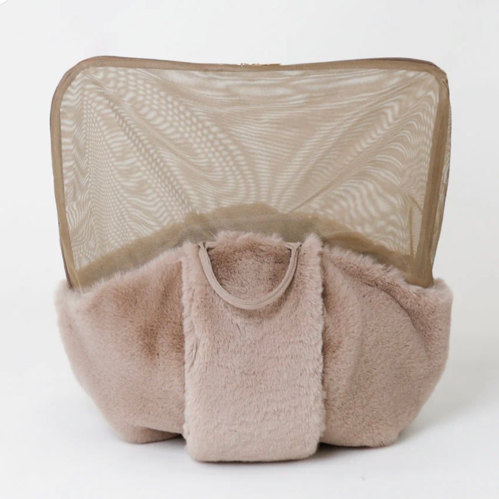 2WAY HAMMOCK TYPE FUR SLING BAG WITH MESH