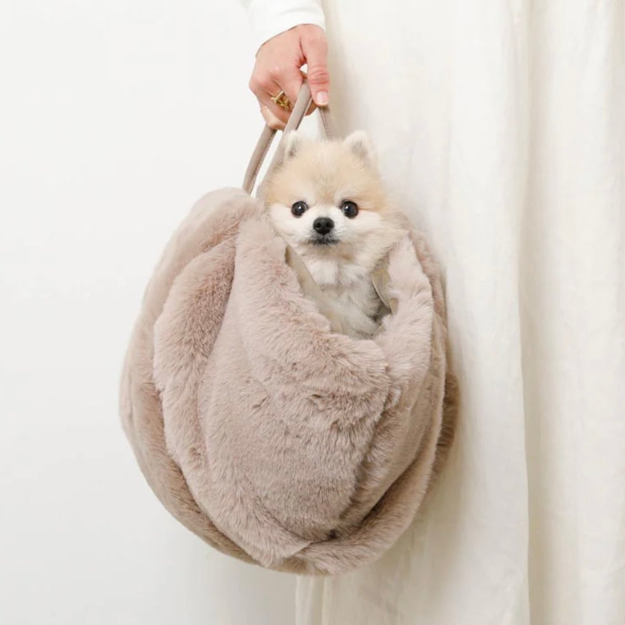 2WAY HAMMOCK TYPE FUR SLING BAG WITH MESH