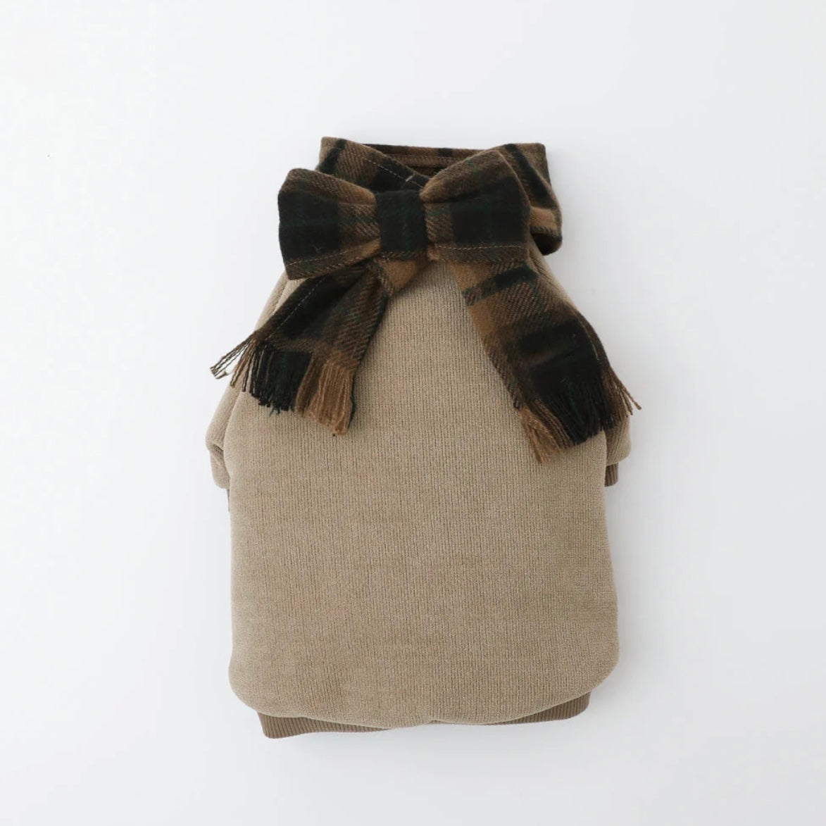 PULLOVER WITH PLAID SCARF