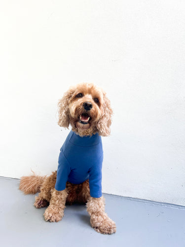DENIM BLUE TURTLENECK TEE by Archie & Winston