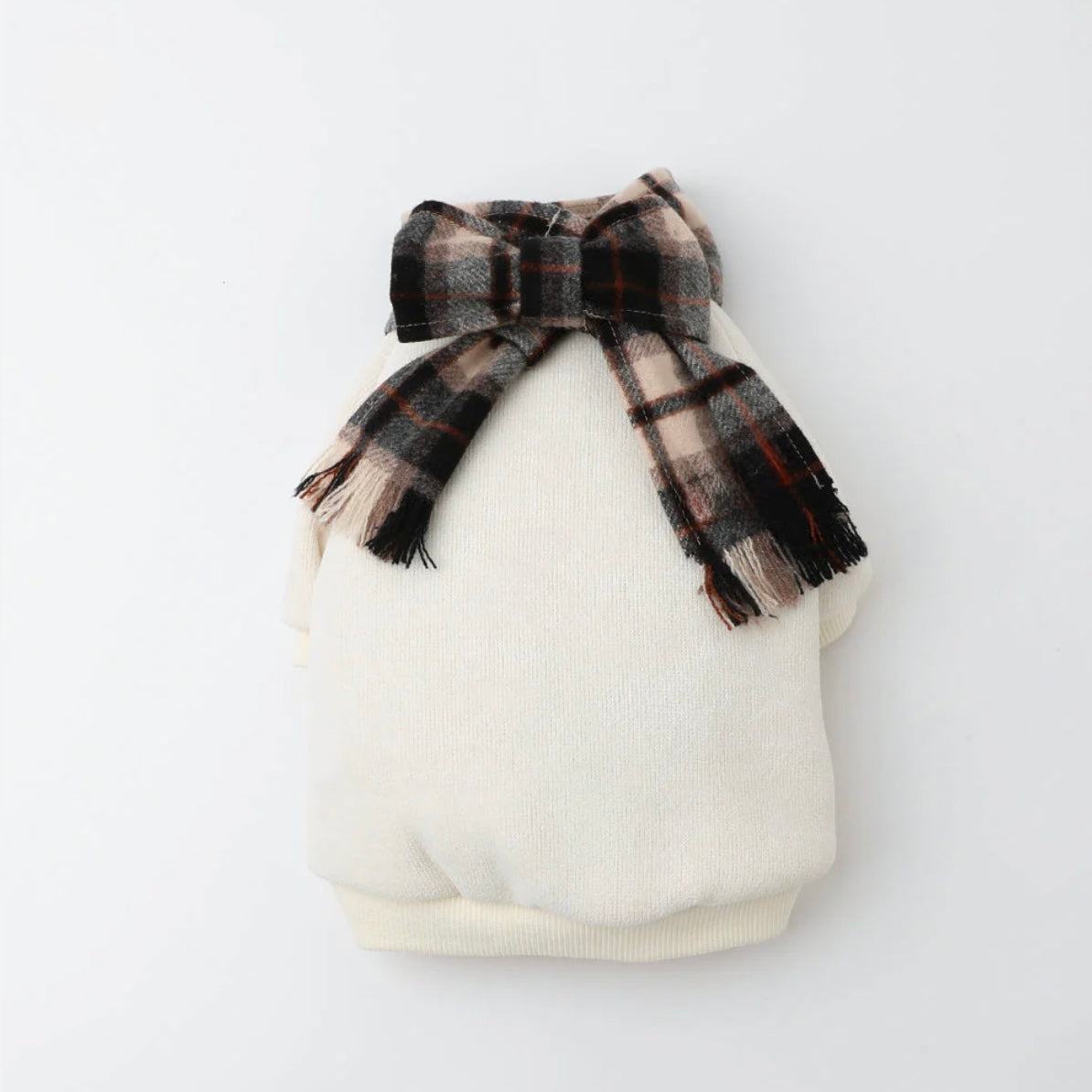 PULLOVER WITH PLAID SCARF