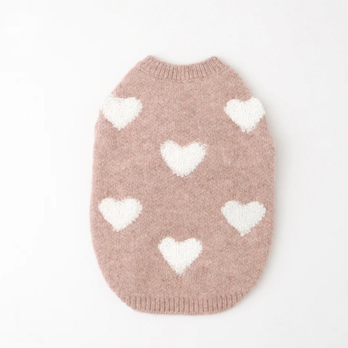 FLUFFY HEART KNIT SWEATER