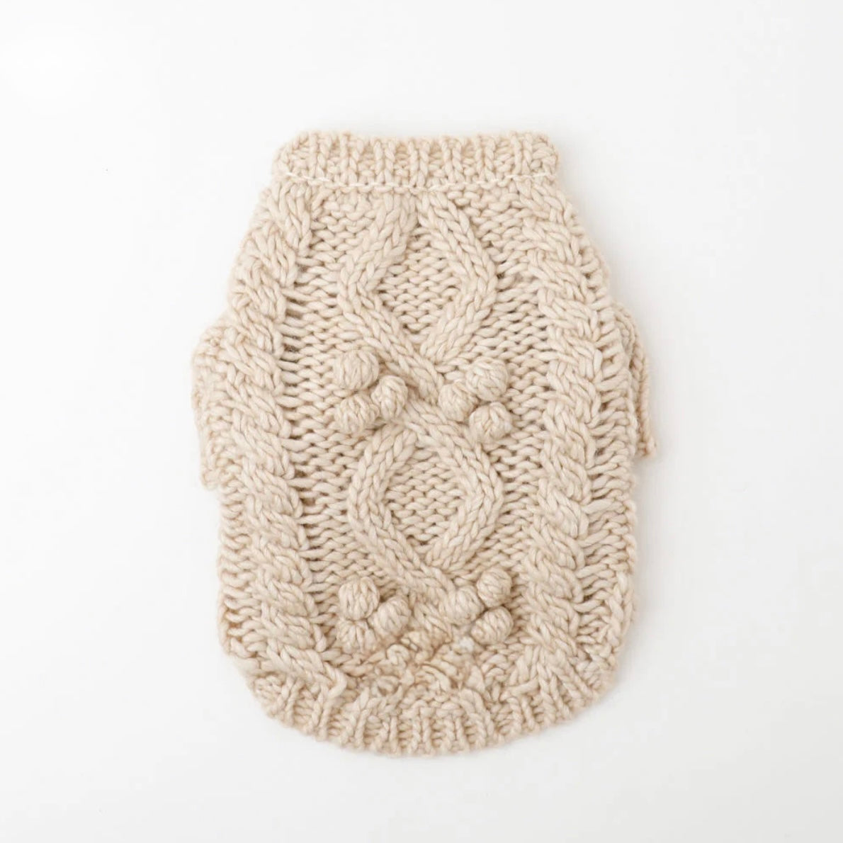 CABLE POM POM KNIT SWEATER