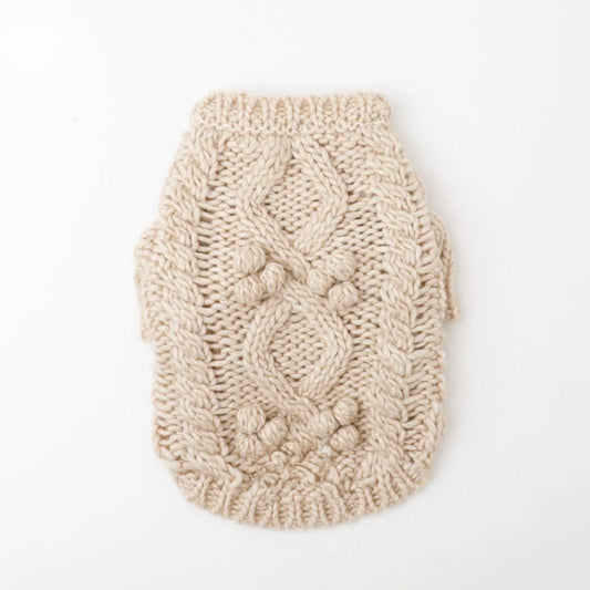 CABLE POM POM KNIT SWEATER