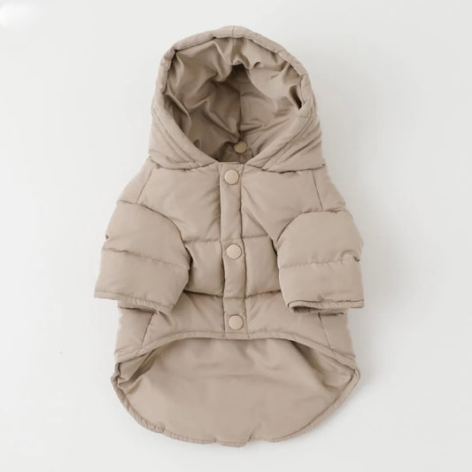 PUFFER JACKET IWTH HOOD AND POCKETS