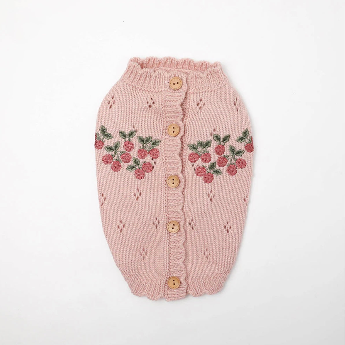 BRUSSELS EMBROIDERY SCALLOPED CARDIGAN