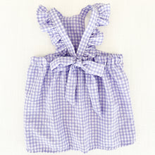 Load image into Gallery viewer, LAVENDER LOVINESS CHECKERED BOW BACK DRESS