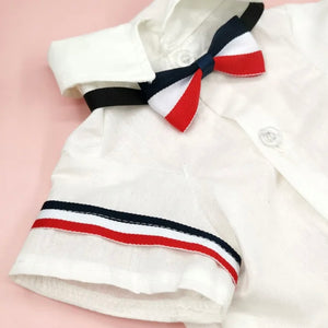 RED WHITE & BLUE SHIRT WITH BOW-TIE
