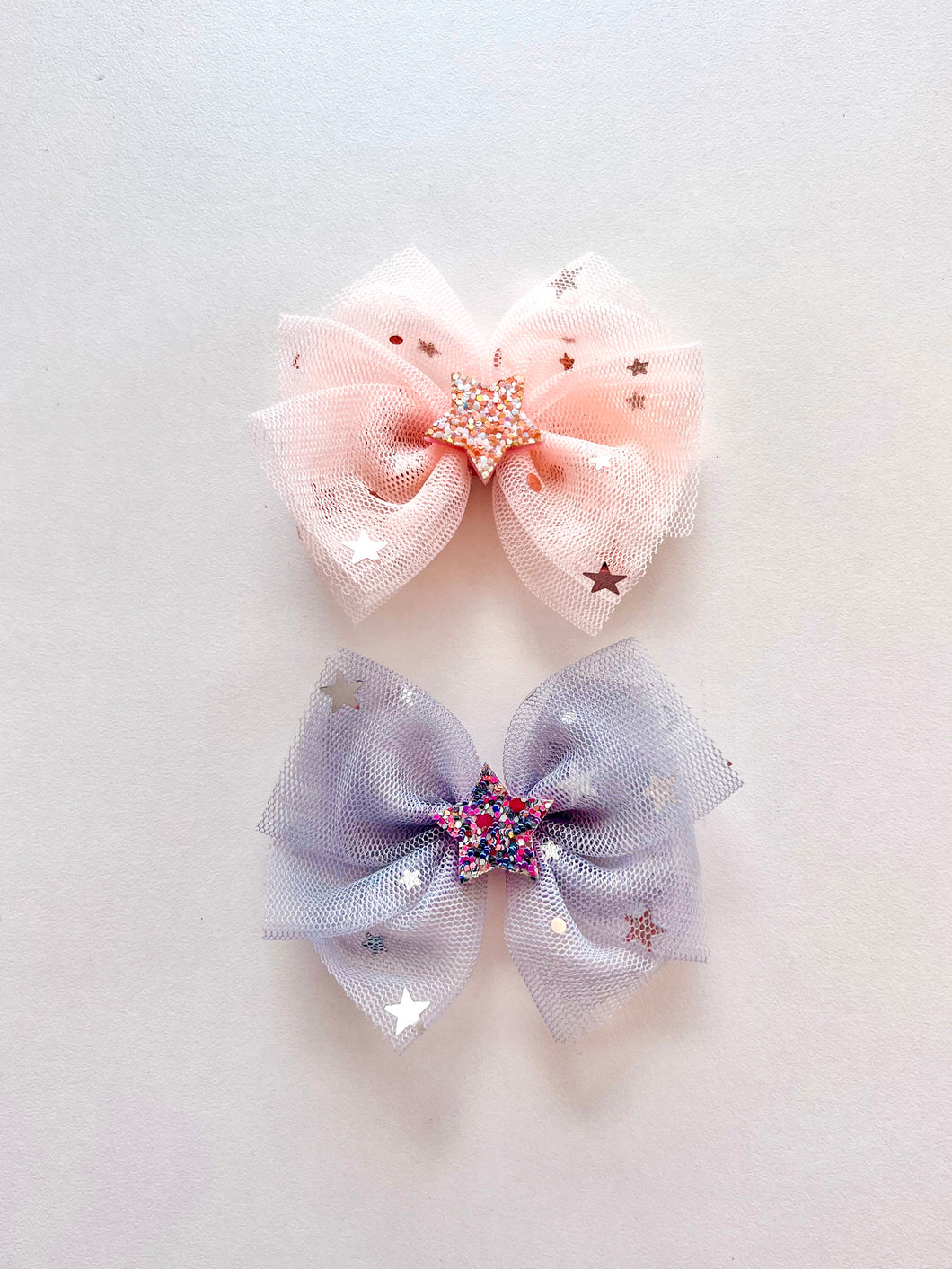 MOON AND STARS HAIR BOWS